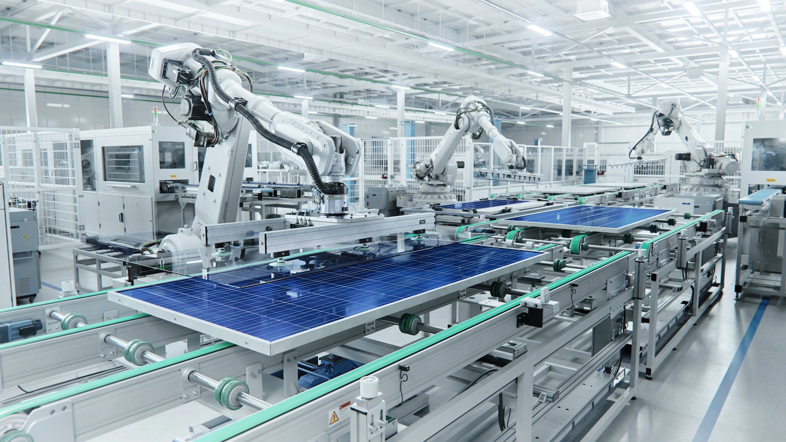 Modern industrial production line representing innovation