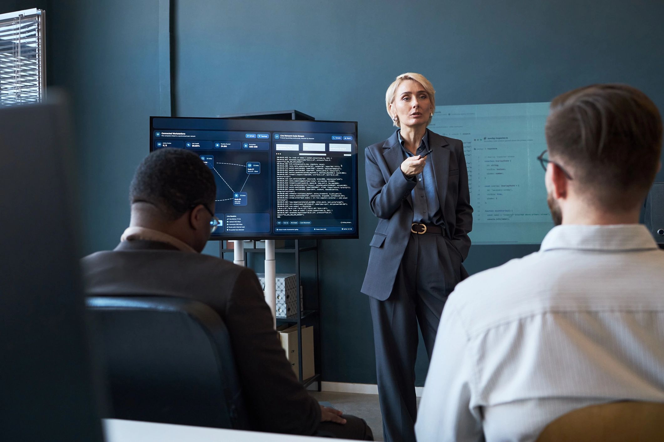 Business leader presenting strategy to colleagues
